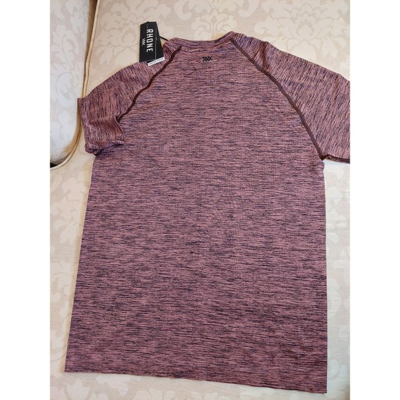 NEW! Rhone Men's Vapor Training SS Performance Shirt Pink Salt/Black Size S $78 - Picture 2 of 9